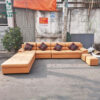 Thanh lý bộ sofa góc L mới bọc da màu nâu 1 bo sofa thanh ly 3