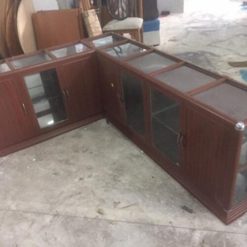 Thanh lý tủ bếp nhôm kính màu nâu