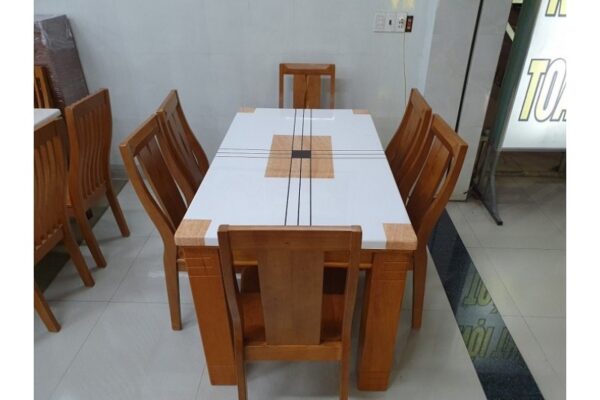 Thanh lý bộ bàn ăn mặt đá 6 ghế vancouver cao cấp