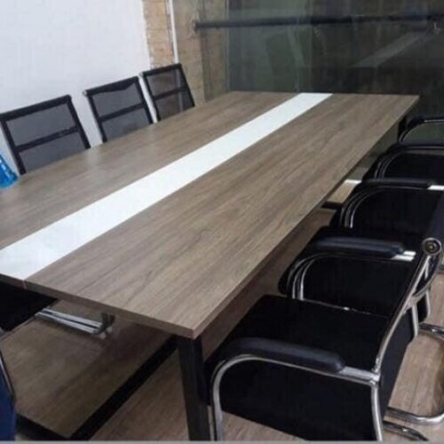 Bàn họp chân sắt mặt gỗ hàng cũ giá rẻ C05