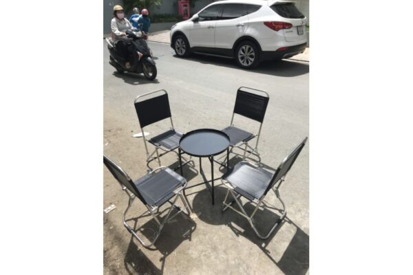 Thanh lý bộ bàn ghế xếp cafe lưng lưới Thanh lý bộ bàn ghế xếp cafe lưng lưới