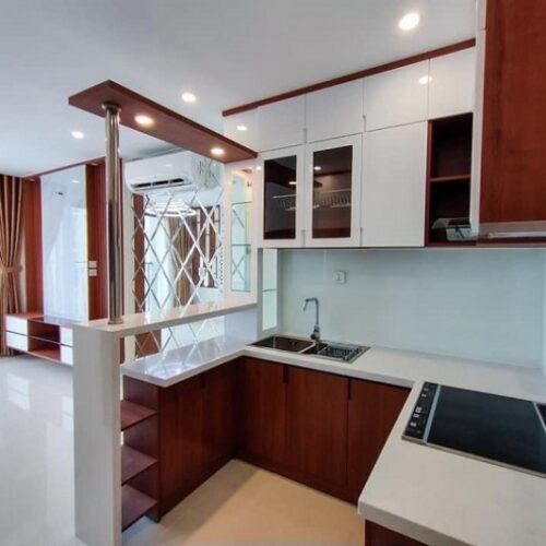 Tủ bếp đóng sẵn giá rẻ cho căn hộ cao cấp mẫu 03
