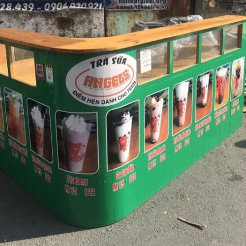 Thanh lý Quầy trà sữa chữ L cao cấp giá rẻ