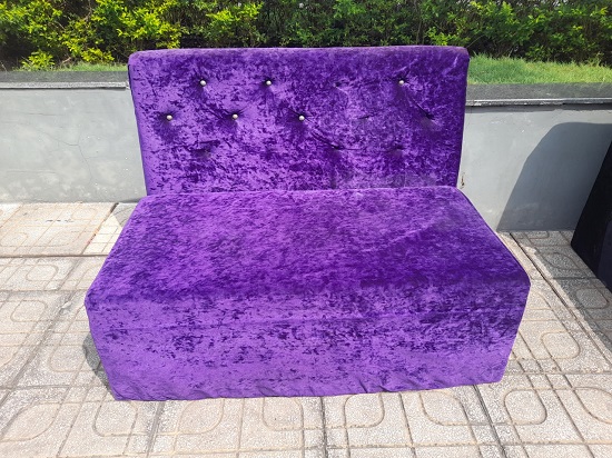 sofa-doi-boc-vai-nhung-mau-tim Băng ghế sofa đôi 50cm*1m vải nhung cũ