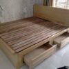 Thanh lý giường gỗ sồi cũ 2 hộc 1m8 giá rẻ