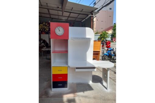 Bàn làm việc, bàn máy tính liền giá sách cũ cao cấp