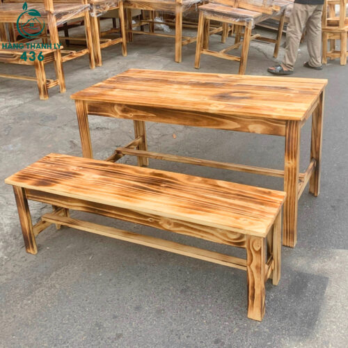 Thanh Lý Bộ Bàn Quán Ăn Gỗ Mới 99% Giá Xưởng 4 bo ban ghe quan an thanh ly