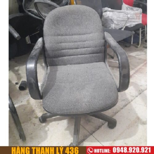 Ghế xoay bọc vải nỉ màu xám có tay cũ 3 ghe xoay vp