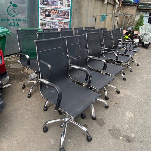 Ghế Xoay Văn Phòng Cũ Lưng Dài Lưới Màu Đen 5 thanh ly ghe truong phong chan xoay lung luoi cao moi 4 1