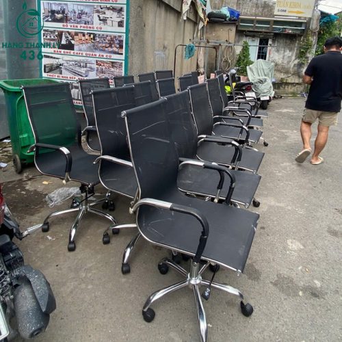Ghế Xoay Văn Phòng Cũ Lưng Dài Lưới Màu Đen 6 thanh ly ghe truong phong chan xoay lung luoi cao moi 5