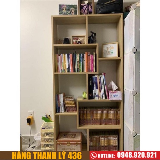 ke-sach Kệ gỗ cao 1m4 ngang 60cm sâu 20cm tồn kho