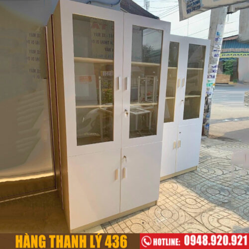 Thanh lý tủ hồ sơ cửa kính mới 99%