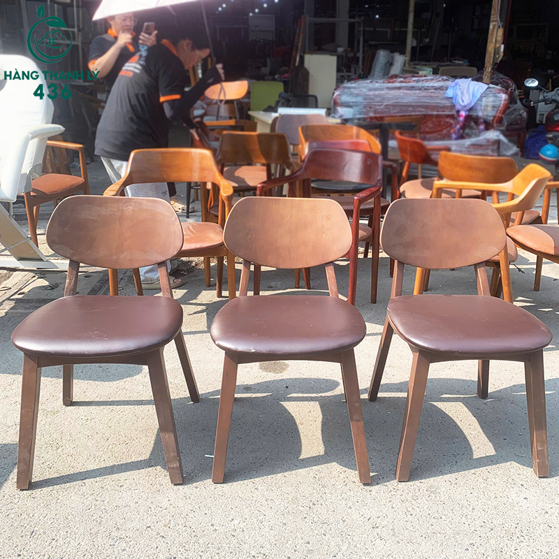 Ghế Cafe Mango Cũ Khung Bọc Đệm Nằm Êm 5 ghe go cafe nem boc simili cao cap cu 3