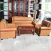 Bộ sofa bọc da màu nâu cao cấp 1 bo sofa thanh ly 5