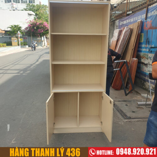 Thanh lý kệ gỗ đứng cũ đẹp 95% 3 ke trung bay cu 1