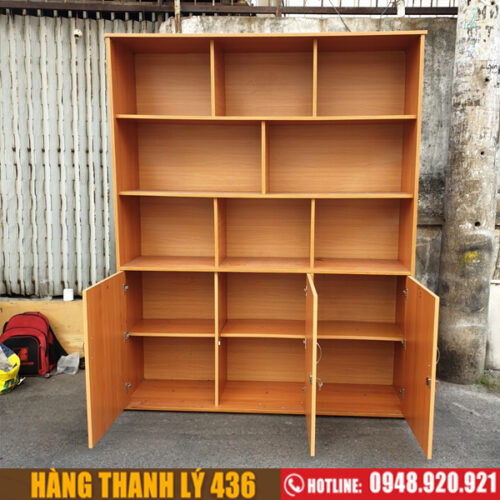 Tủ kệ hồ sơ cũ màu nâu giá rẻ 3 thanh ky ke ho so