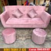 sofa vai nhung hong