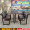Bộ bàn ghế gỗ màu đen cũ đẹp 90% 1 thanh ly bo ban 4 ghe