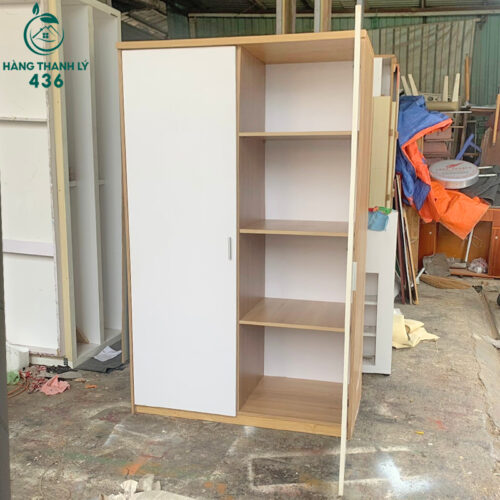 Tủ Quần Áo 2 Cánh 1m2x2m Màu Trắng Cũ 3 tu quan ao cu 3