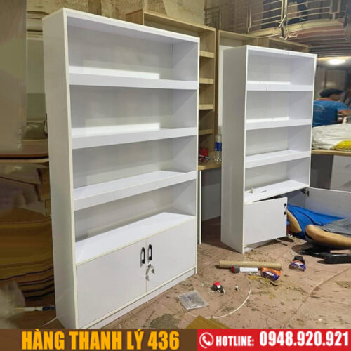 Thanh lý kệ gỗ 1m2x2m màu trắng mới 99%
