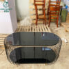 Bàn sofa oval 2 tầng khung sắt cao cấp 2 ban sofa oval 2 tang khung sat cao cap 3