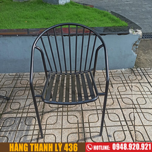 Thanh lý ghế cafe sắt lá có tựa lưng 3 thanh ly ban ghe cafe 16