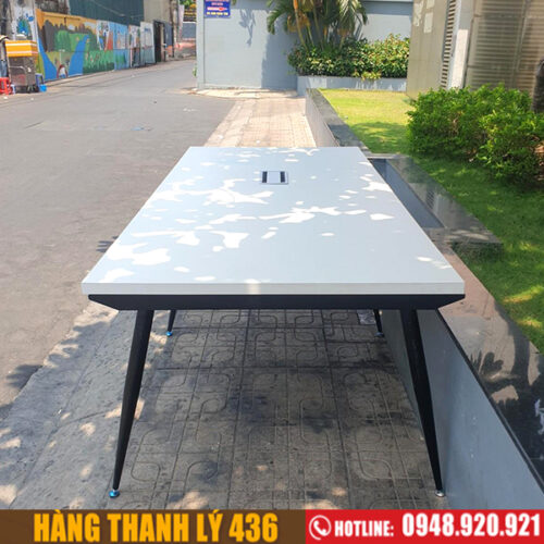 Thanh Lý Bàn Họp Màu Trắng 2m4 Cũ Giá Rẻ 3 ban hop 2m4 cu 2