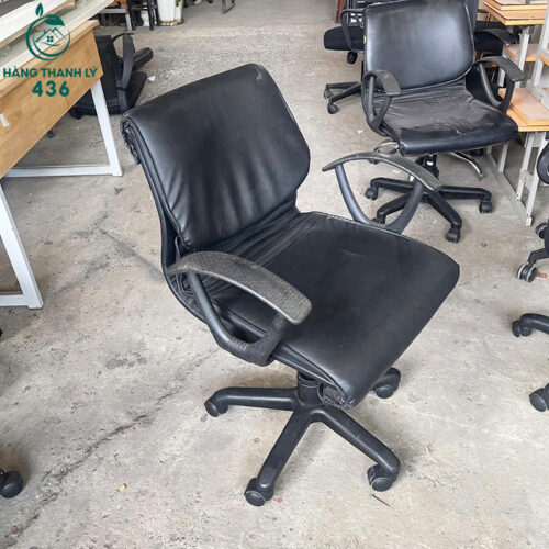 ghe xoay boc da den chan inox cao cap moi 90 1