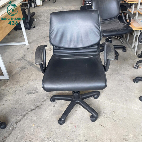 ghe xoay boc da den chan inox cao cap moi 90 2