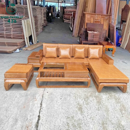 Thanh Lý Bộ Salon Gỗ Lót Nệm Màu Nâu Sang Trọng Mới 99% (Nhiều Mẫu) 5 thanh ly bo salon go lot nem mau nau sang trong moi 99