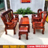 Bộ salon gỗ tay 8 chạm rồng mới 99% 2 thanh ly salon go