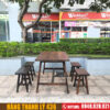 Bộ Bàn Ghế Gỗ Quán Ăn Cũ Màu Nâu Giá Rẻ 1 bo ban ghe quan an cu 1