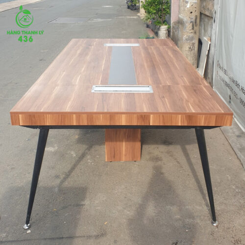 Bàn Họp Gỗ Chân Sắt 2m4x1m2 Cũ 3 ban hop cu 2