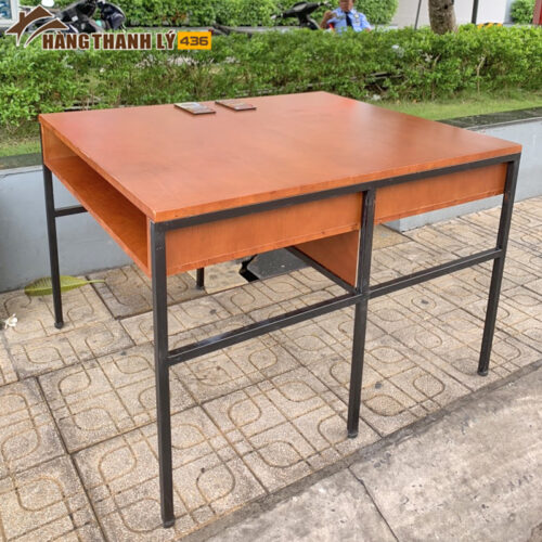 Bàn Làm Việc Nhóm Gỗ Sồi Khung Sắt Cũ 4 ban lam viec nhom cu 5