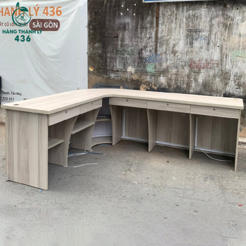 Quầy Lễ Tân Chữ L 2m3x1m8 Cũ 3 quay cu gia re 1