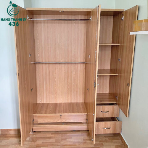 Tủ Quần Áo Gỗ MDF 3 Cánh 1m5x2m Cũ 3 tu quan ao cu 2 3