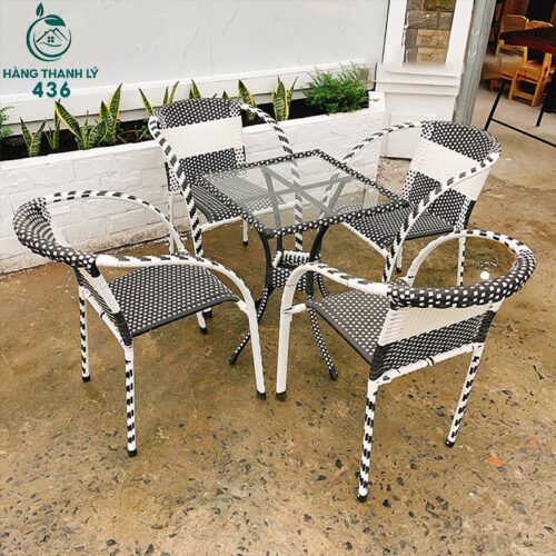 Thanh Lý Bộ Bàn Ghế Giả Mây Giá Rẻ Mới 99% (Nhiều Màu) 3 bo ghe gia may 1