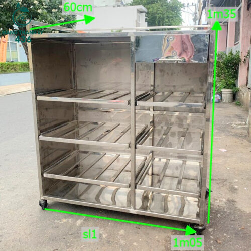 Quầy Xe Inox Cũ 1M05x1M35 Giá Rẻ 4 quay xe cu
