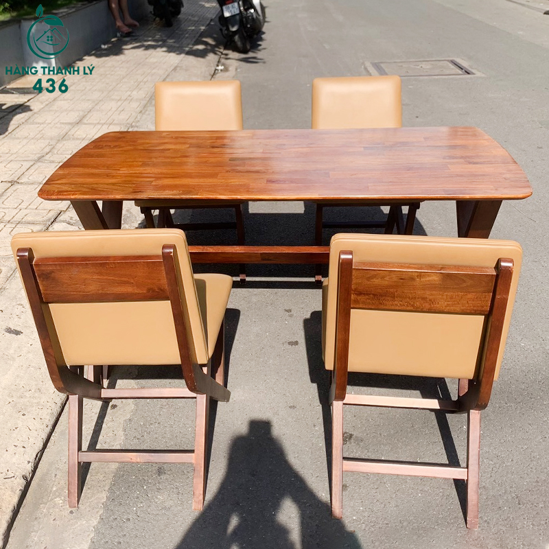 ban-ghe-quan-an-cu-3 Bộ Bàn Ăn Cũ 4 Ghế Bọc Nệm Da Cao Cấp Sale Giá Rẻ