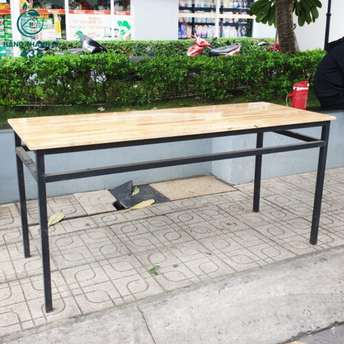 Bàn Quán Ăn Cũ Khung Sắt Mặt Gỗ Giá Rẻ 3 ban quan an thanh ly