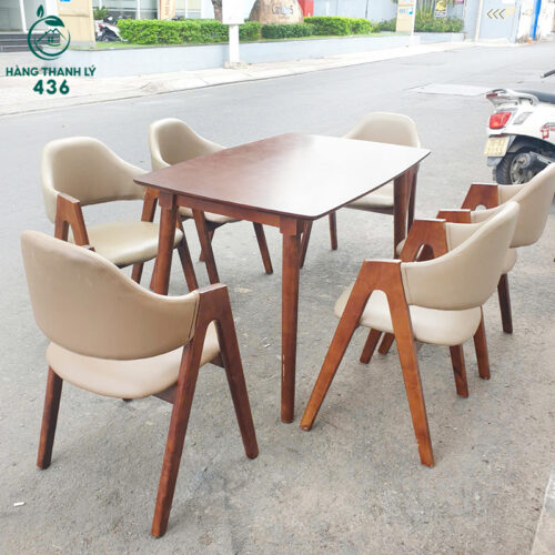 Bộ Bàn Ăn 70CMx1M2 6 Ghế Mango Cũ 3 bo ban ghe an cu 3