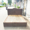 Giường Gỗ Cũ Ốp Nệm Xám Sale Giá Rẻ 2 giuong cu 1 1