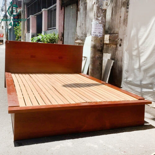 Giường Nhật Cũ 1M6 Màu Nâu Đỏ Sale Giá Gốc 3 giuong cu gia re