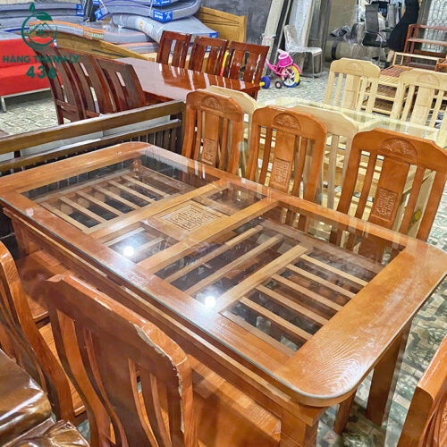 thanh ly bo ban an go tu nhien phong cach co dien 2