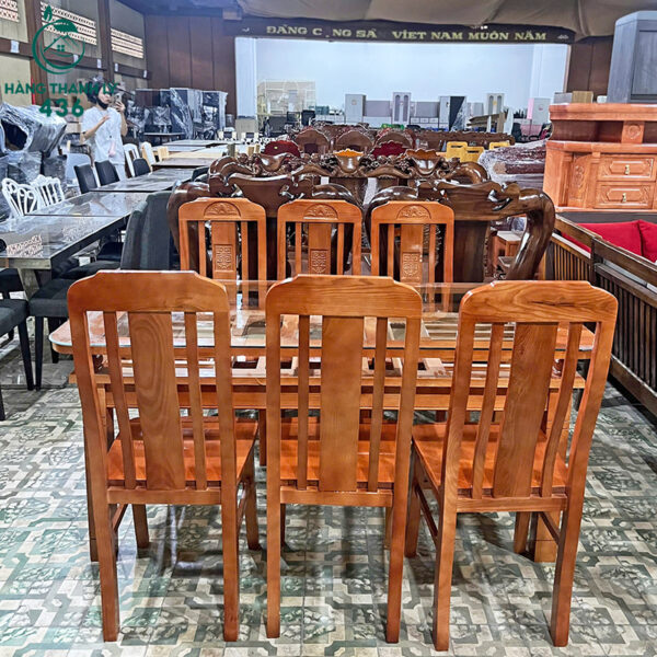 thanh ly bo ban an go tu nhien phong cach co dien 6