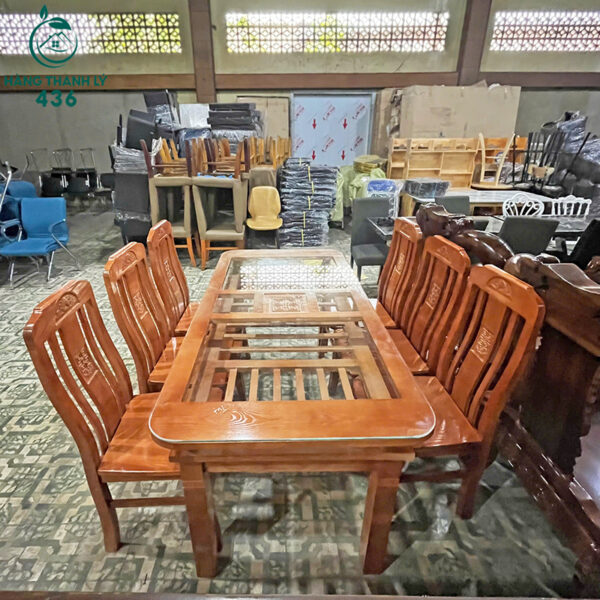 thanh ly bo ban an go tu nhien phong cach co dien 7