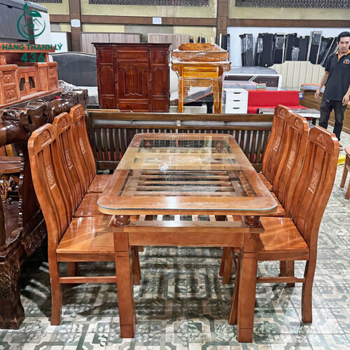 thanh ly bo ban an go tu nhien phong cach co dien 8