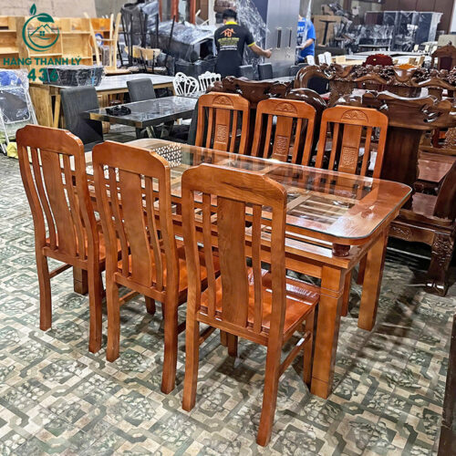 thanh ly bo ban an go tu nhien phong cach co dien 9