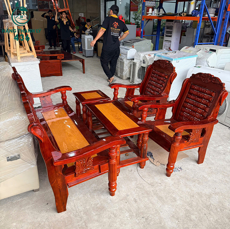 Thanh Lý Bộ Salon Gỗ Tràm Mặt Hồng Đào Mới 99% 6 thanh ly bo salon go tram mat hong dao moi 99 1