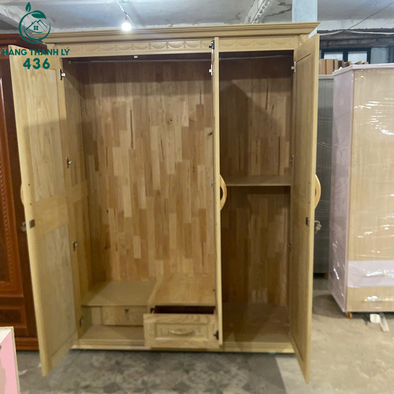 Thanh Lý Tủ Quần Áo 3 Cánh Gỗ Phủ Sồi 1M6X2M Mới 99% 8 thanh ly tu quan ao 3 canh go phu soi moi 99 gia re 4